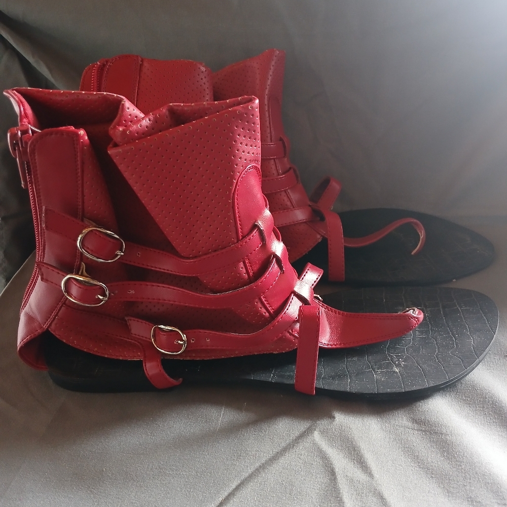 Red Gladiator Sandals